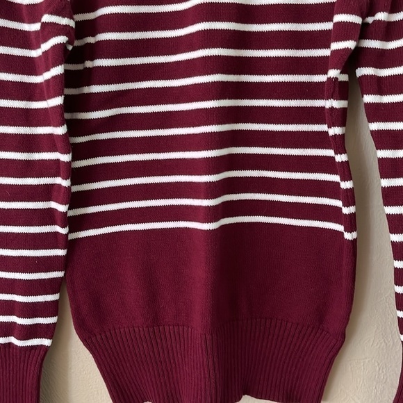 Patty Boutik Sweater Stripe Button Detail Size XL Long Sleeves Ribbed Shoulder - Picture 3 of 16